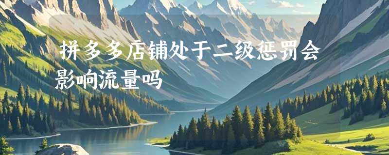 拼多多店铺处于二级惩罚会影响流量吗