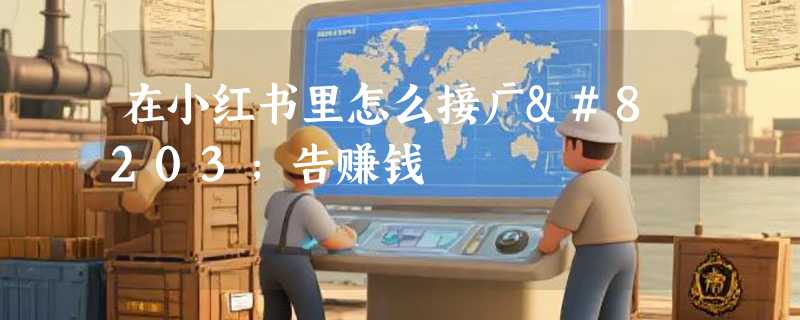 在小红书里怎么接广​告赚钱