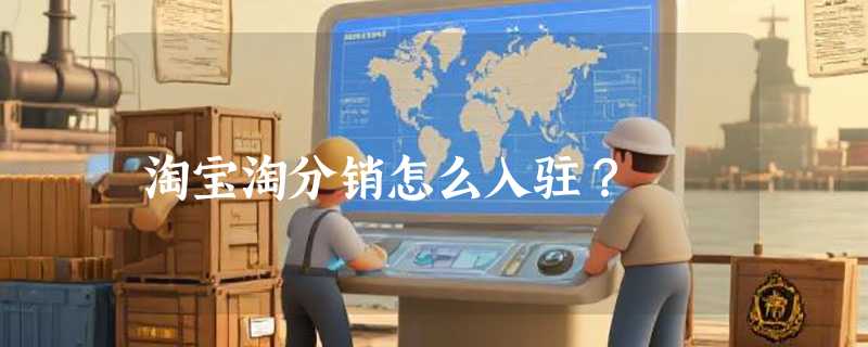 淘宝淘分销怎么入驻？