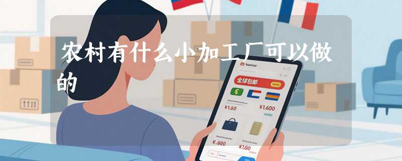 农村有什么小加工厂可以做的
