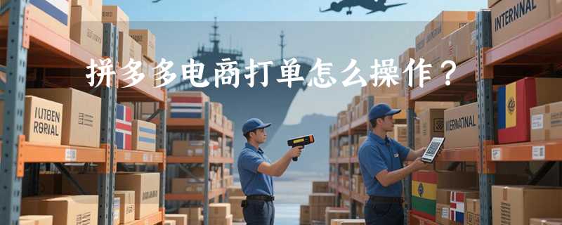 拼多多电商打单怎么操作?