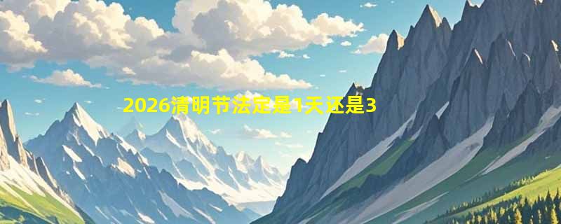 2026清明节法定是1天还是3天