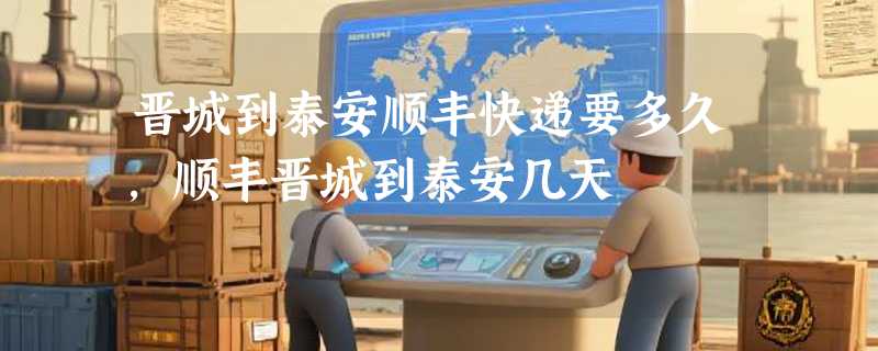 晋城到泰安顺丰快递要多久，顺丰晋城到泰安几天