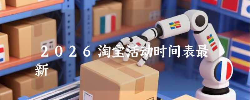 2026淘宝活动时间表最新