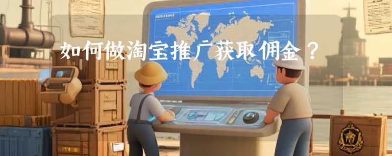 如何做淘宝推广获取佣金？