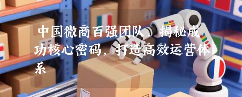 中国微商百强团队，揭秘成功核心密码，打造高效运营体系