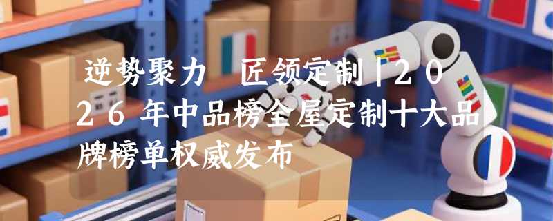逆势聚力 匠领定制｜2026年中品榜全屋定制十大品牌榜单权威发布