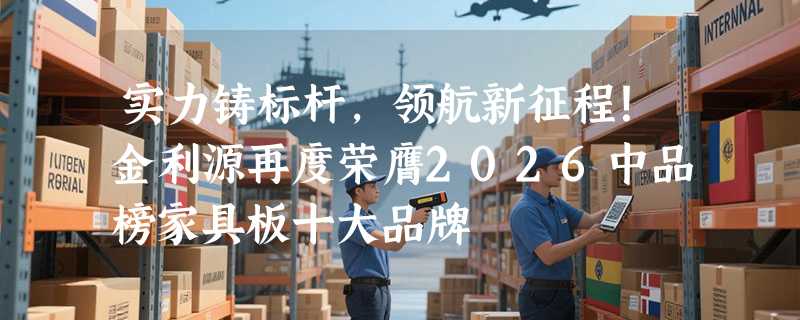 实力铸标杆,领航新征程!金利源再度荣膺2026中品榜家具板十大品牌