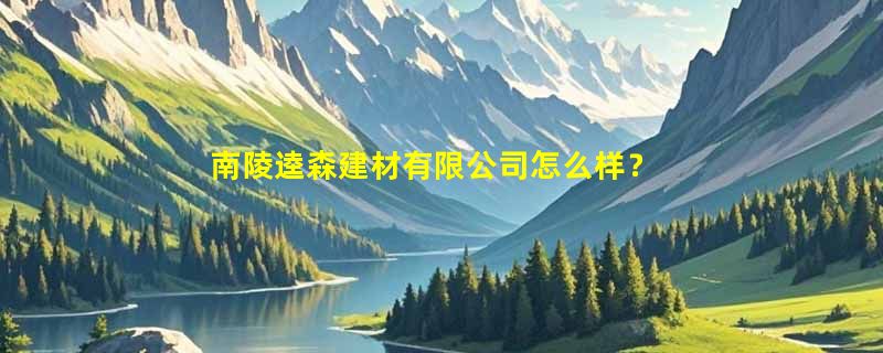 南陵逵森建材有限公司怎么样？