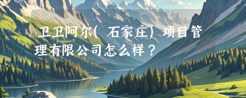 卫卫阿尔(石家庄)项目管理有限公司怎么样？