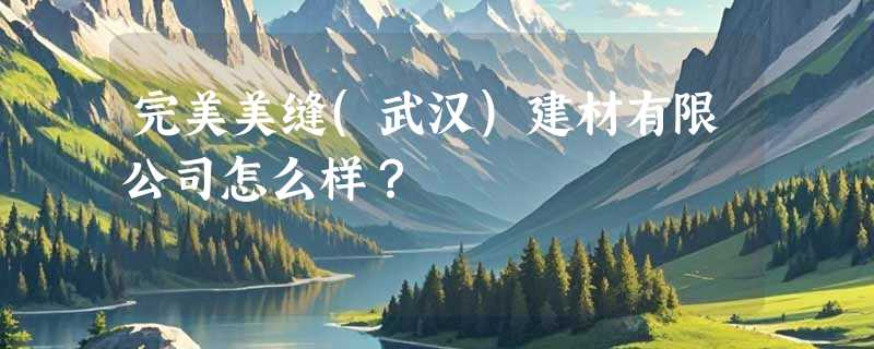 完美美缝(武汉)建材有限公司怎么样？