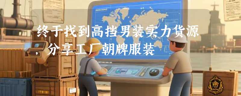 终于找到高挡男装实力货源,分享工厂朝牌服装