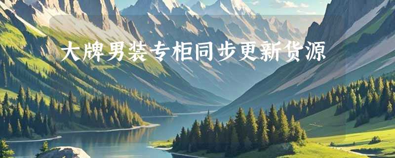 大牌男装专柜同步更新货源