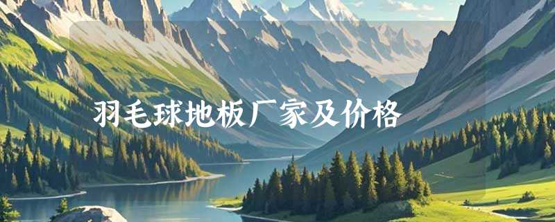 羽毛球地板厂家及价格