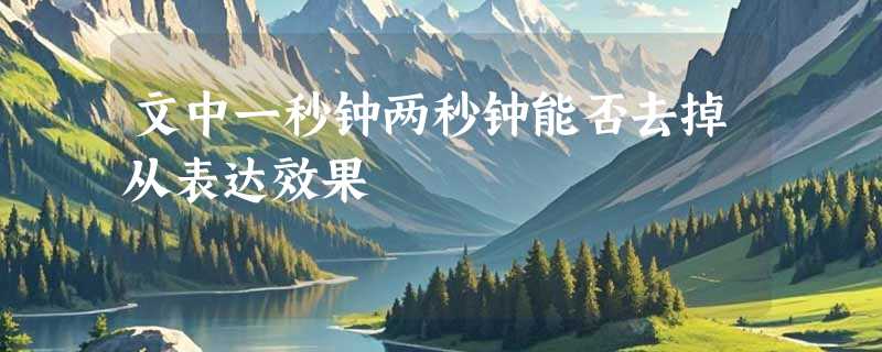 文中一秒钟两秒钟能否去掉从表达效果
