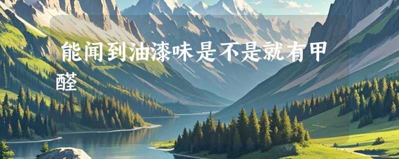 能闻到油漆味是不是就有甲醛