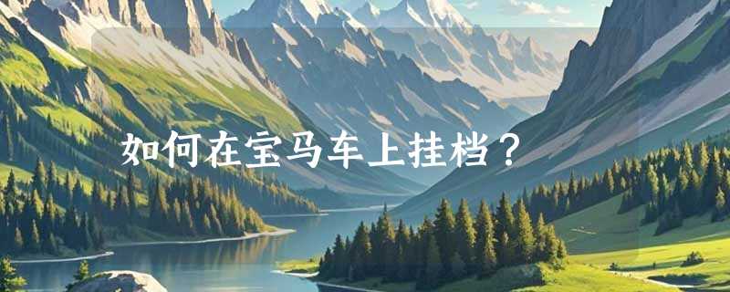 如何在宝马车上挂档？