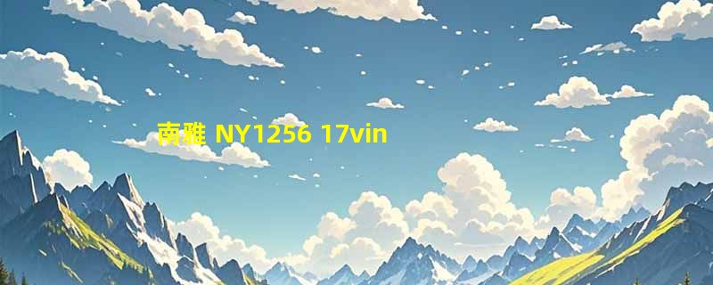 南雅 NY1256 17vin.com 车架号怎么查询