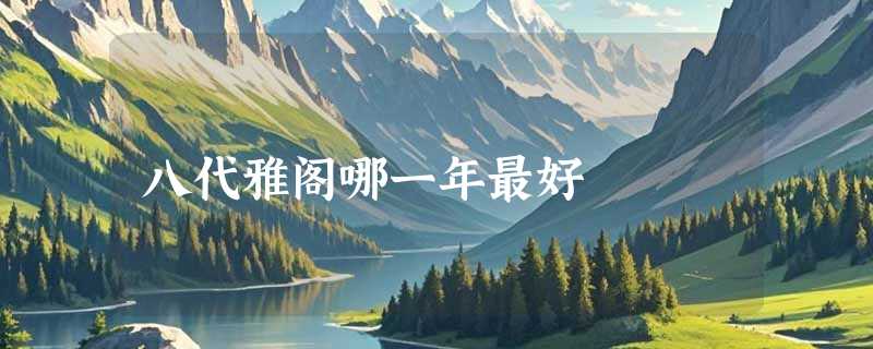 八代雅阁哪一年最好