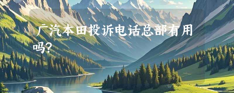 广汽本田投诉电话总部有用吗?