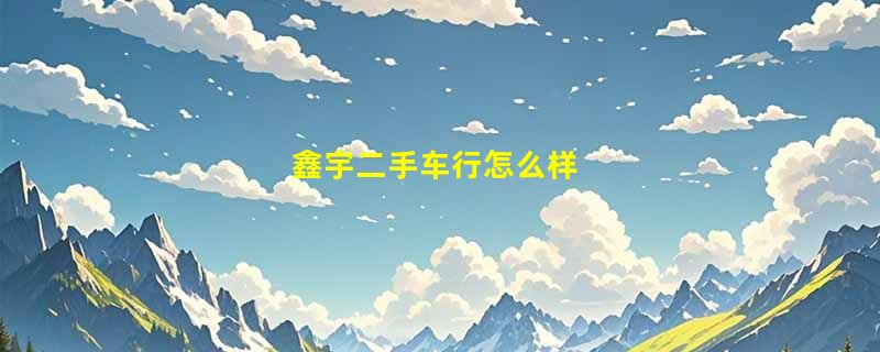 鑫宇二手车行怎么样