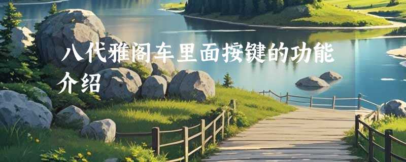 八代雅阁车里面按键的功能介绍