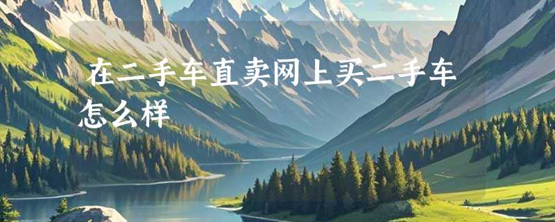 在二手车直卖网上买二手车怎么样