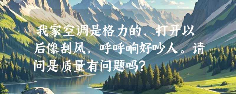 我家空调是格力的,打开以后像刮风,呼呼响好吵人。请问是质量有问题吗?