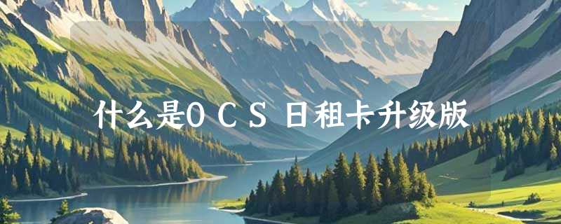 什么是OCS日租卡升级版