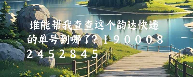 谁能帮我查查这个韵达快递的单号到哪了?1900082452845