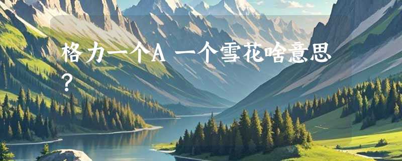 格力一个A一个雪花啥意思？