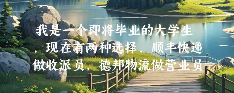 我是一个即将毕业的大学生，现在有两种选择，顺丰快递做收派员，德邦物流做营业员，不知道如何取舍？