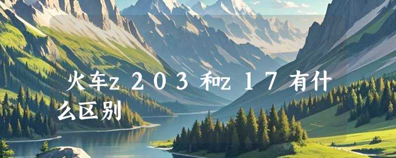 火车z203和z17有什么区别