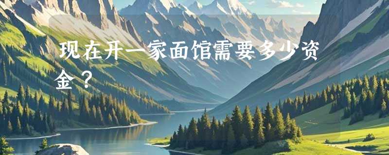 现在开一家面馆需要多少资金？