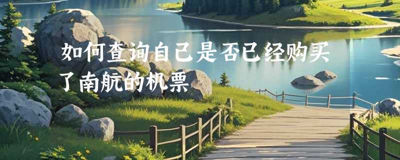 如何查询自己是否已经购买了南航的机票