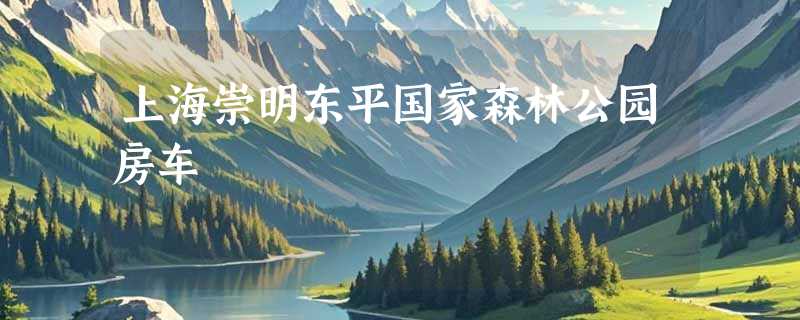 上海崇明东平国家森林公园房车
