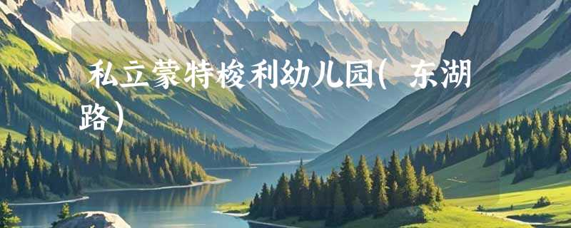 私立蒙特梭利幼儿园(东湖路)