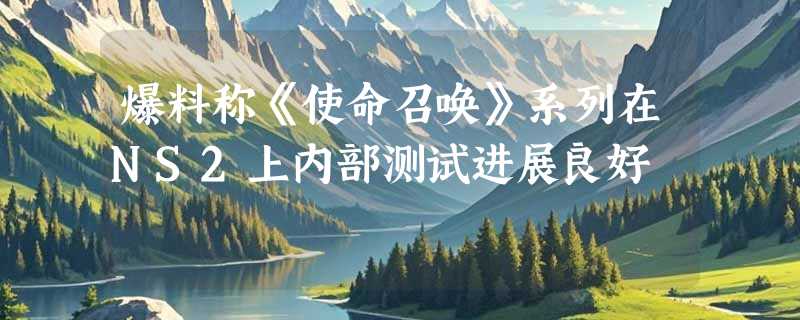 爆料称《使命召唤》系列在NS2上内部测试进展良好